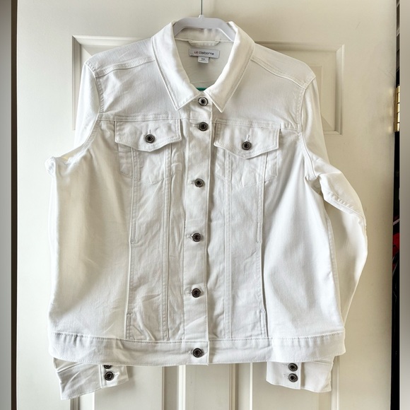 Liz Claiborne Women’s Mid-weight Denim Jean Jacket White Size XXL - Picture 8 of 16